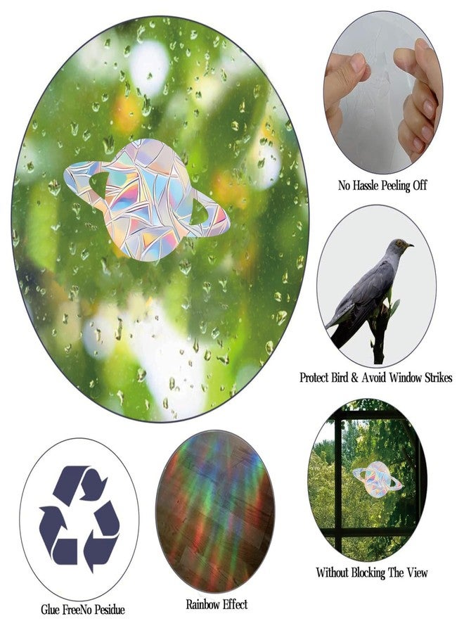 Shawula 75PCS Starry Sky Window Clings Anti Collision Window Decals to Save Birds from Collisions Non Adhesive Prismatic Vinyl Rainbow Stickers - Image 5